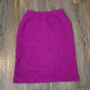Lafayette 148 New York Magenta Woven Textured Pencil Skirt - Size 8